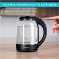 Чайник SCARLETT SC-EK27G90, 1,7 л, 1800 Вт, закрытый нагревательный элемент, стекло, черный 457212