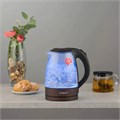Чайник SCARLETT SC-EK27G98, 1,7 л, 2200 Вт, закрытый нагревательный элемент, стекло, коричневый 455918