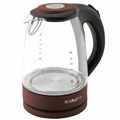 Чайник SCARLETT SC-EK27G98, 1,7 л, 2200 Вт, закрытый нагревательный элемент, стекло, коричневый 455918