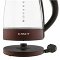 Чайник SCARLETT SC-EK27G98, 1,7 л, 2200 Вт, закрытый нагревательный элемент, стекло, коричневый 455918