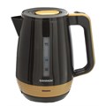 Чайник SONNEN KT-1776, 1,7 л, 2200 Вт, закрытый нагревательный элемент, пластик, черный/горчичный, 453418 453418