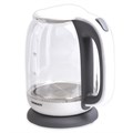 Чайник SONNEN KT-1792, 1,7 л, 2200 Вт, закрытый нагревательный элемент, стекло, белый, подсветка, 454348 454348