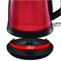 Чайник TEFAL KI270530, 1,7 л, 2400 Вт, закрытый нагревательный элемент, сталь, красный, 7211002431 456506