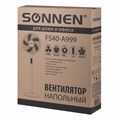Вентилятор напольный LCD дисплей, пульт ДУ SONNEN FS40-A999, 50 Вт, 3 режима, белый, 455735 455735