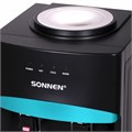 Кулер для воды SONNEN FSC-02W TURBO напольный, ТУРБОНАГРЕВ/ОХЛАЖДЕНИЕ КОМПРЕССОРНОЕ, шкаф, 2 крана, черный, 456171 456171