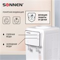 Кулер для воды SONNEN FSE-02i, напольный, НАГРЕВ/ОХЛАЖДЕНИЕ ЭЛЕКТРОННОЕ, шкаф, 2 крана, белый, 455742 455742