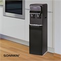 Кулер для воды SONNEN FSE-02WB, напольный, нагрев/охлаждение, НИЖНЯЯ ЗАГРУЗКА, 2 крана, черный, 456169 456169