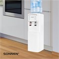 Кулер для воды SONNEN FSE-02Wc, напольный, НАГРЕВ/ОХЛАЖДЕНИЕ ЭЛЕКТРОННОЕ, шкаф, 2 крана, белый, 456167 456167