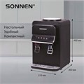 Кулер для воды SONNEN TSE-02WB, настольный, НАГРЕВ/ОХЛАЖДЕНИЕ ЭЛЕКТРОННОЕ, 2 крана, черный, 456174 456174