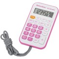Калькулятор карманный со шнурком BRAUBERG DC-109-WPK (61x110 мм), 8 разрядов, БЕЛЫЙ/РОЗОВЫЙ, 272646 272646