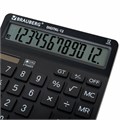 Калькулятор настольный BRAUBERG DIGITAL-12-BK (151х152 мм), 12 разрядов, двойное питание, ЧЕРНЫЙ, 272968 272968