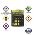Калькулятор настольный BRAUBERG EXTRA COLOR-12-BKLG (206x155 мм), 12 разрядов, двойное питание, ЧЕРНО-САЛАТОВЫЙ, 250477 250477