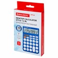 Калькулятор настольный BRAUBERG STYLE-12-BL (157х106 мм), 12 разрядов, двойное питание, СИНИЙ, 272966 272966