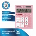 Калькулятор настольный BRAUBERG ULTRA PASTEL-08-PK, КОМПАКТНЫЙ (154x115 мм), 8 разрядов, двойное питание, РОЗОВЫЙ, 250514 250514