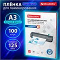 Пленки-заготовки для ламинирования АНТИСТАТИК БОЛЬШОГО ФОРМАТА А3, КОМПЛЕКТ 100 шт., 125 мкм, BRAUBERG, 531797 531797