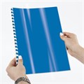 Обложки пластиковые для переплета, А4, КОМПЛЕКТ 100 шт., 300 мкм, синие, BRAUBERG, 530941 530941