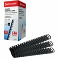 Пружины пластиковые для переплета, КОМПЛЕКТ 50 шт., 38 мм (для сшивания 281-340 л.), черные, BRAUBERG, 530821 530821